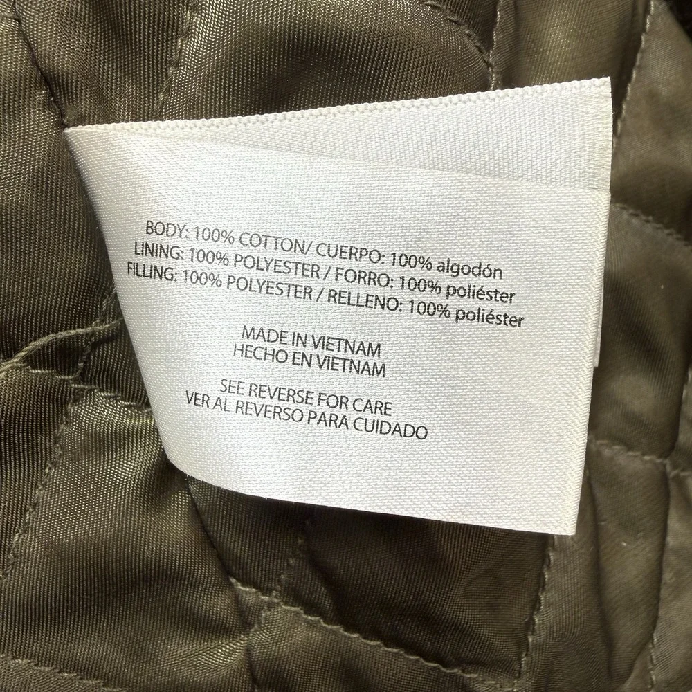 Orvis Field Jacket Men's L Olive Quilted Lined Barn Chore Coat Corduroy Collar